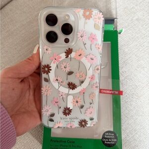 Kate Spade iPhone 15 Pro Max Case - Pink and Brown Floral